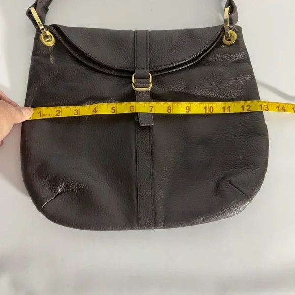 Barr and Barr New York Pebbled Brown Leather Bag Gold Hardware Shoulder Bag - Picture 12 of 15